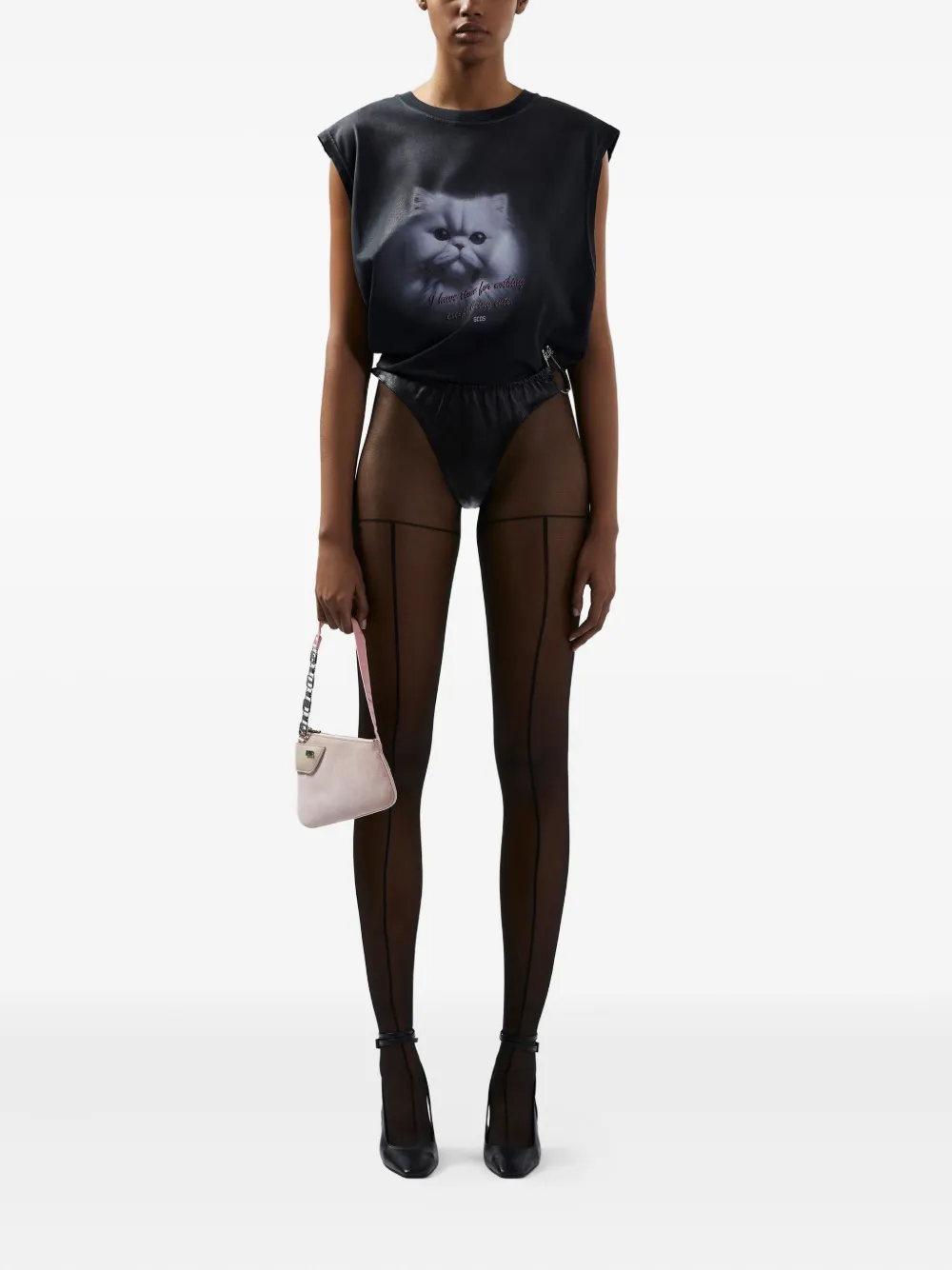 GCDS Cat boxy tanktop Grijs