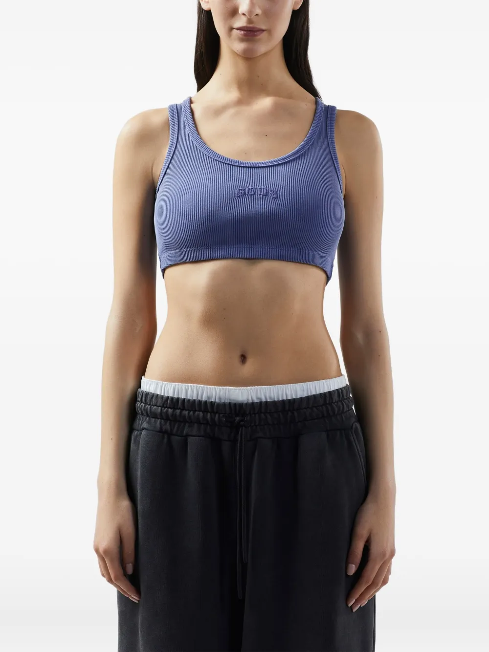 GCDS Tanktop met geborduurd logo Paars