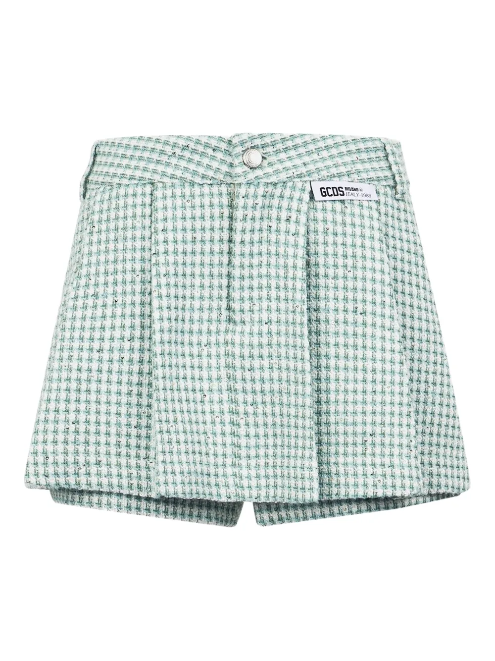 GCDS checked shorts | Green | Image 1
