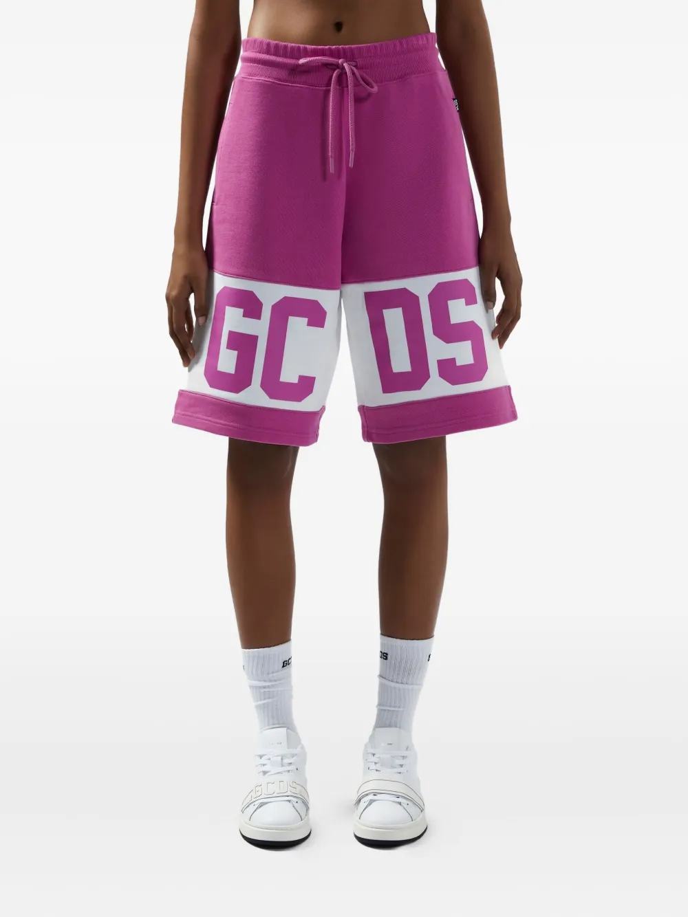 GCDS Trainingsshorts met logoprint Roze