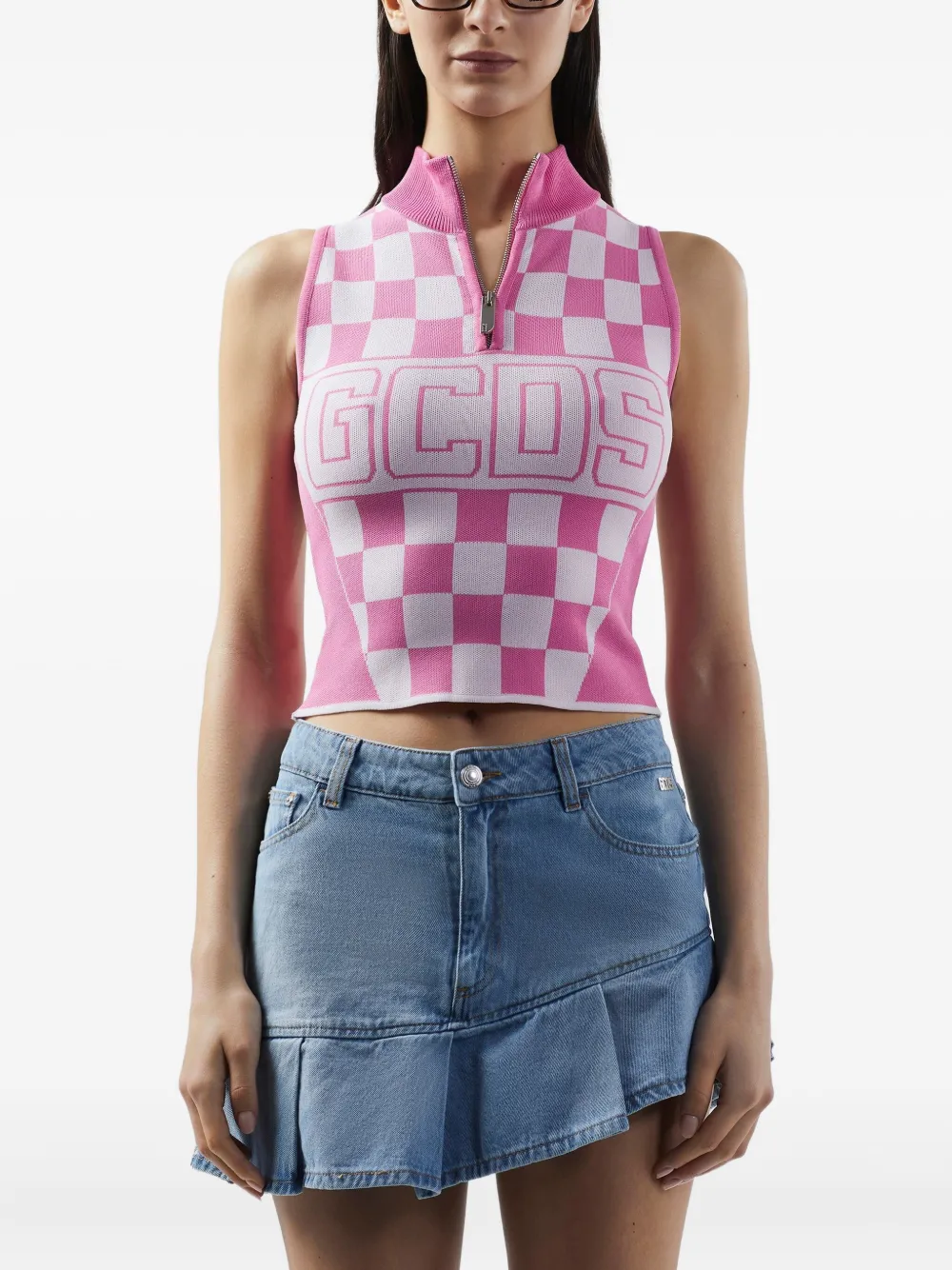 GCDS Top met logoprint Roze