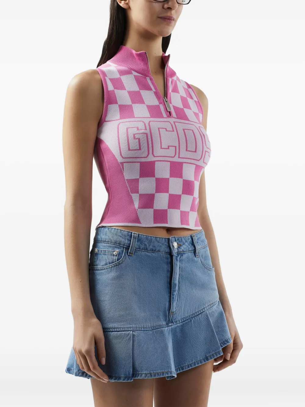 GCDS Top met logoprint Roze