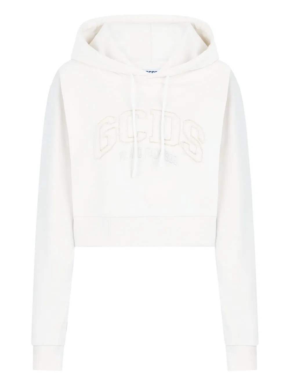 GCDS logo-embroidered hoodie | Neutrals | Image 1