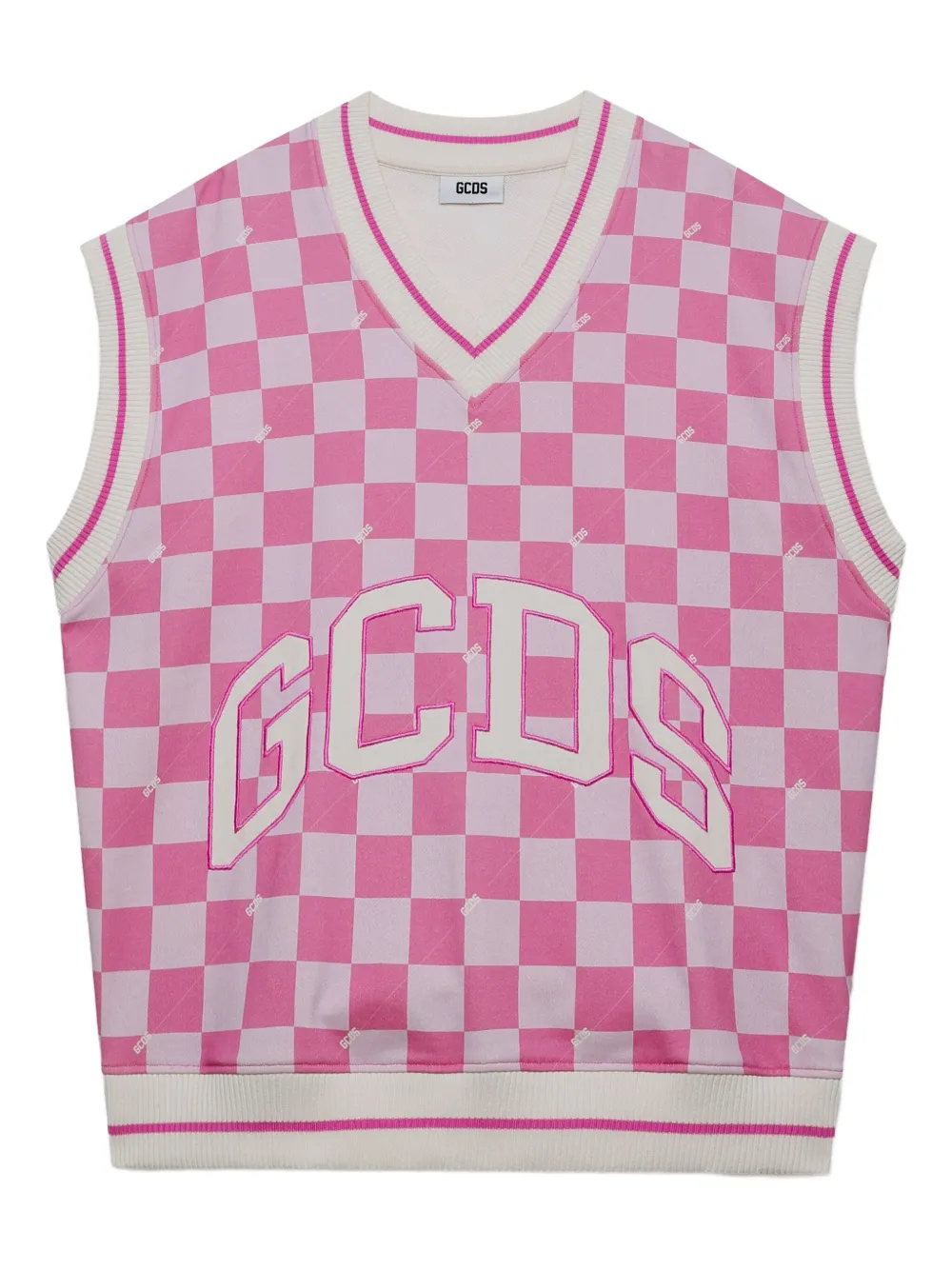 GCDS checked vest | Pink | Image 1
