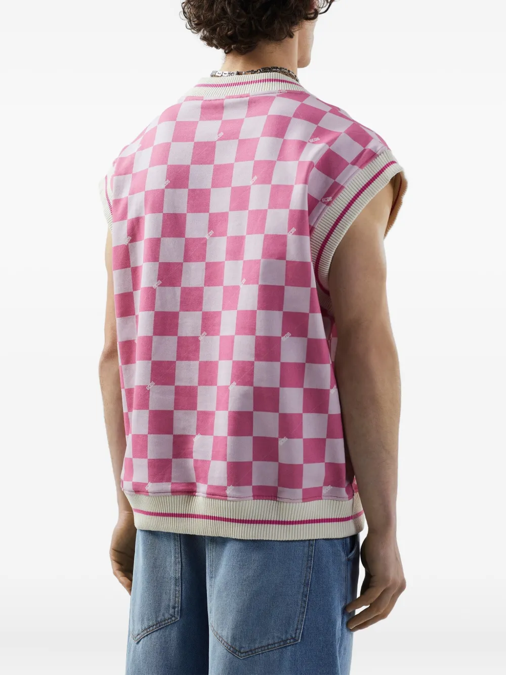 GCDS Geruite spencer Roze