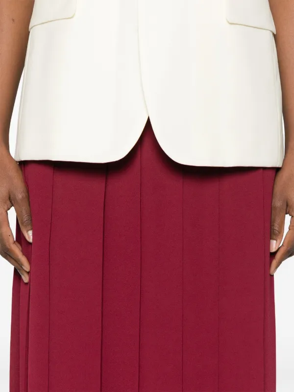 Comme Des Garçons Comme Des Garçons Pleated Midi Skirt | Red