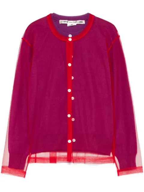 Comme Des Garçons 오버레이 메시 가디건