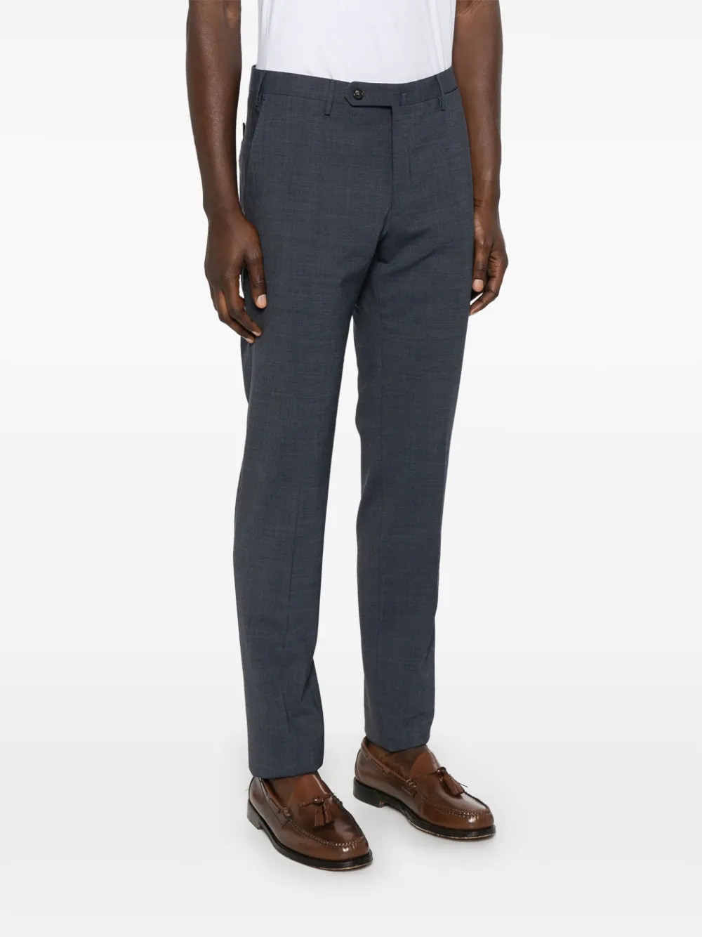 Incotex Broek met toelopende pijpen Blauw