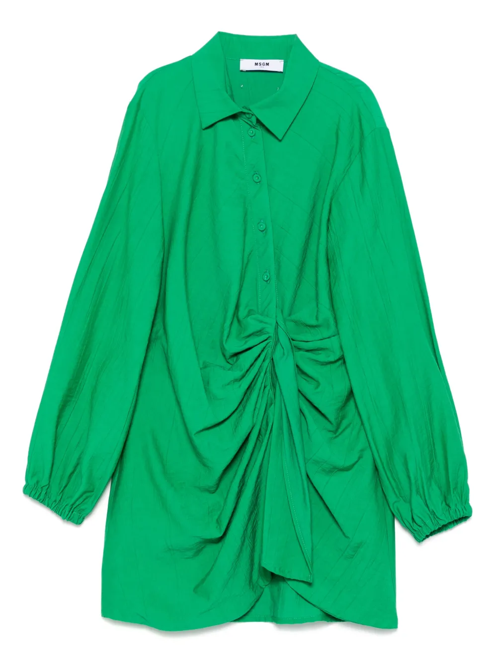 MSGM Kids Shirtjurk met gedrapeerd detail Groen