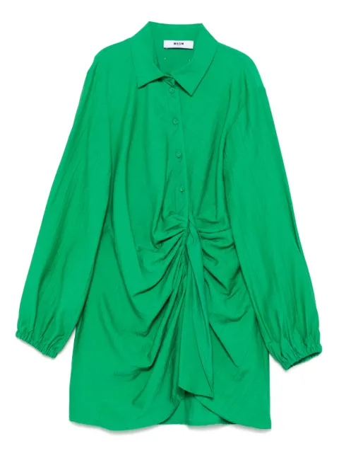 MSGM Kids vestido camisero con detalle drapeado