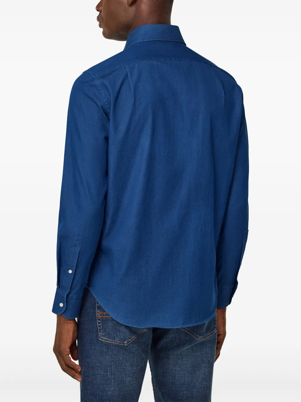 Boggi Milano Denim overhemd Blauw