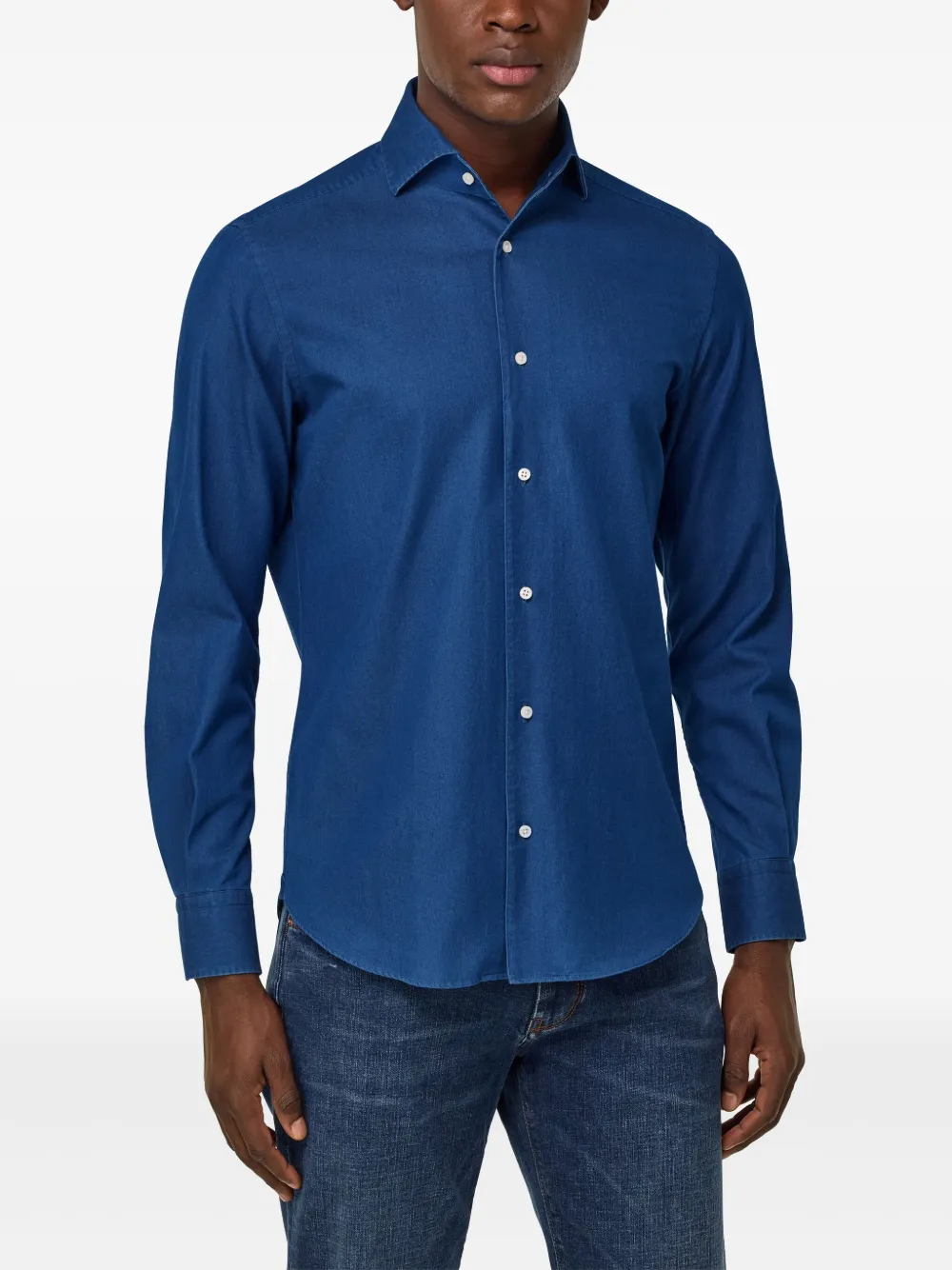 Boggi Milano Denim overhemd Blauw
