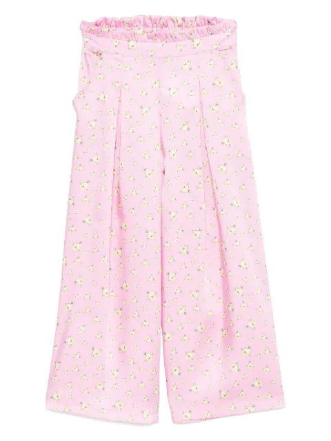 Miss Grant Kids floral-print trousers