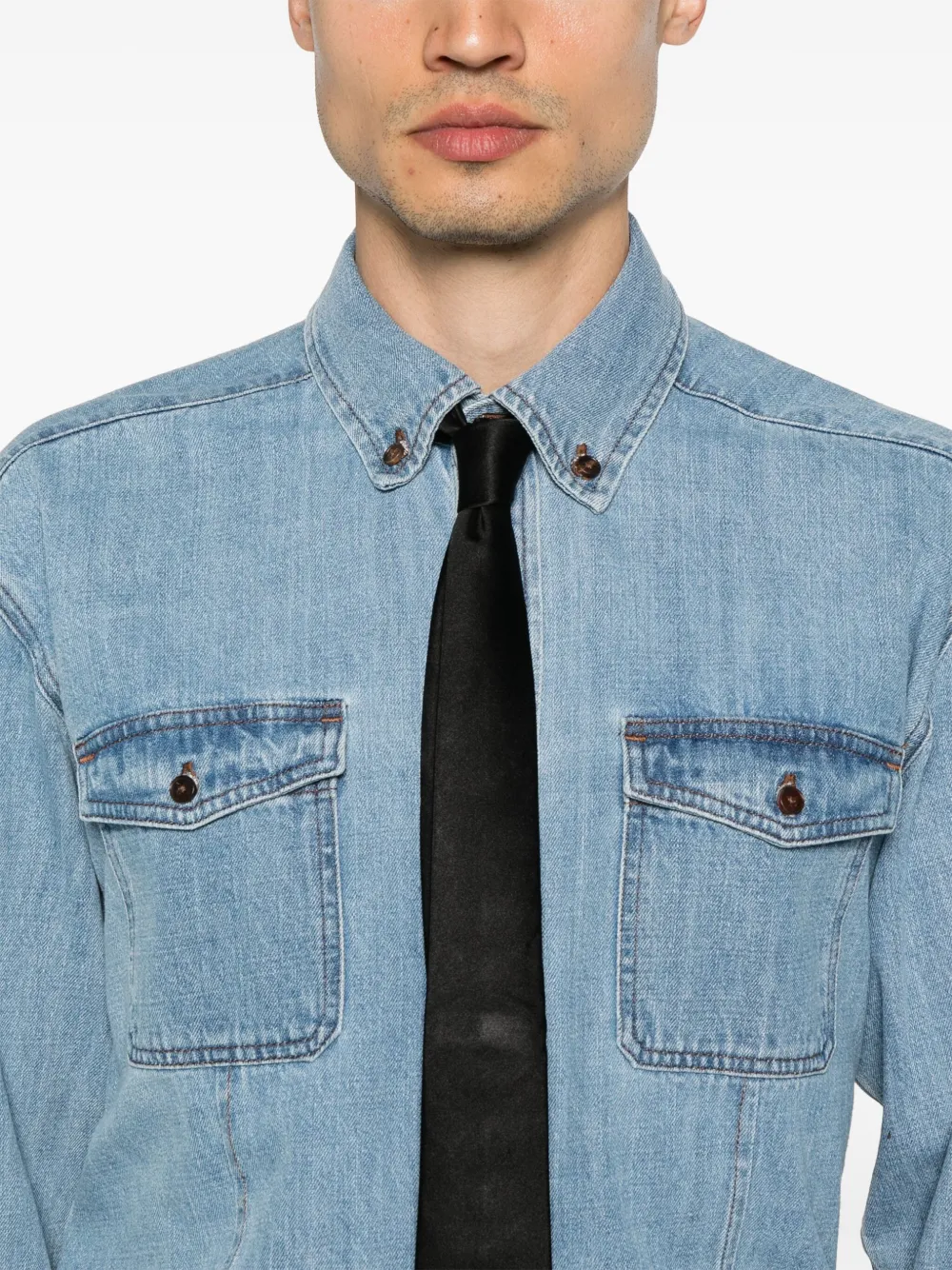 DUNST Denim shirt Blauw