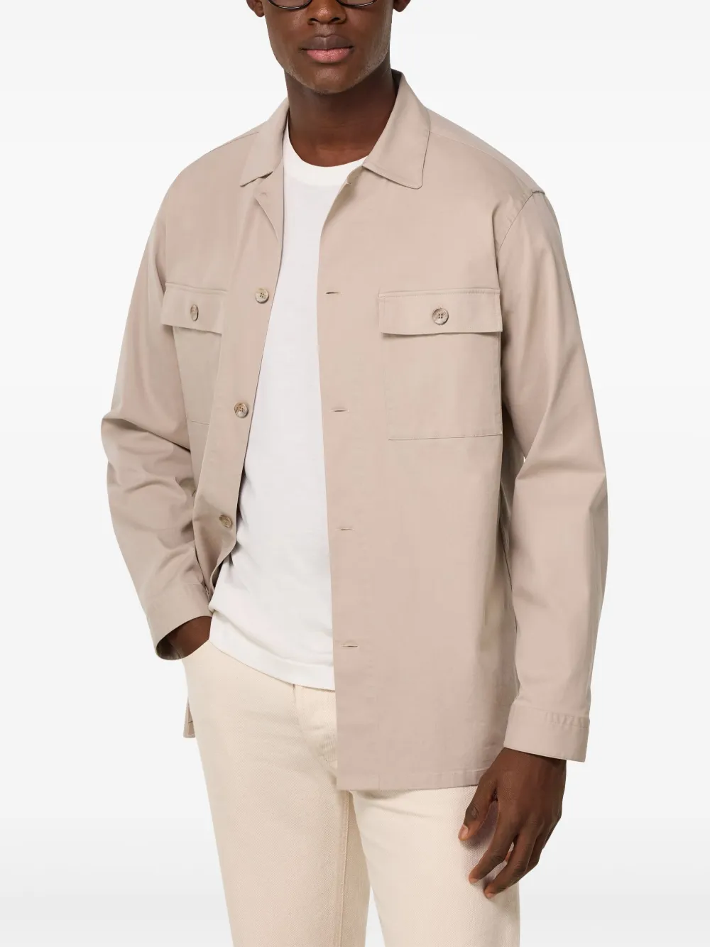 Boggi Milano Tencel shirtjack Bruin