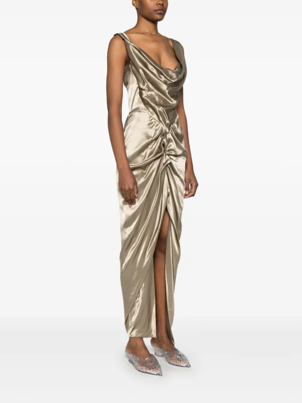 ワンピース VIVIENNE WESTWOOD GOLD TONE VISCOSE MAXI DRESS Vivienne Westwood Panther Maxi Dress | Gold | FARFETCH AU