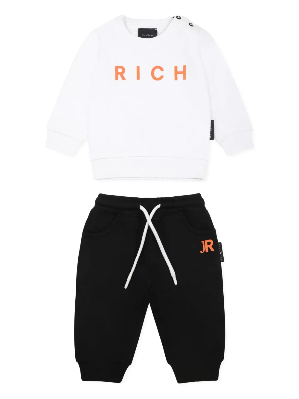 John Richmond Junior Trainingspak met logoprint Zwart