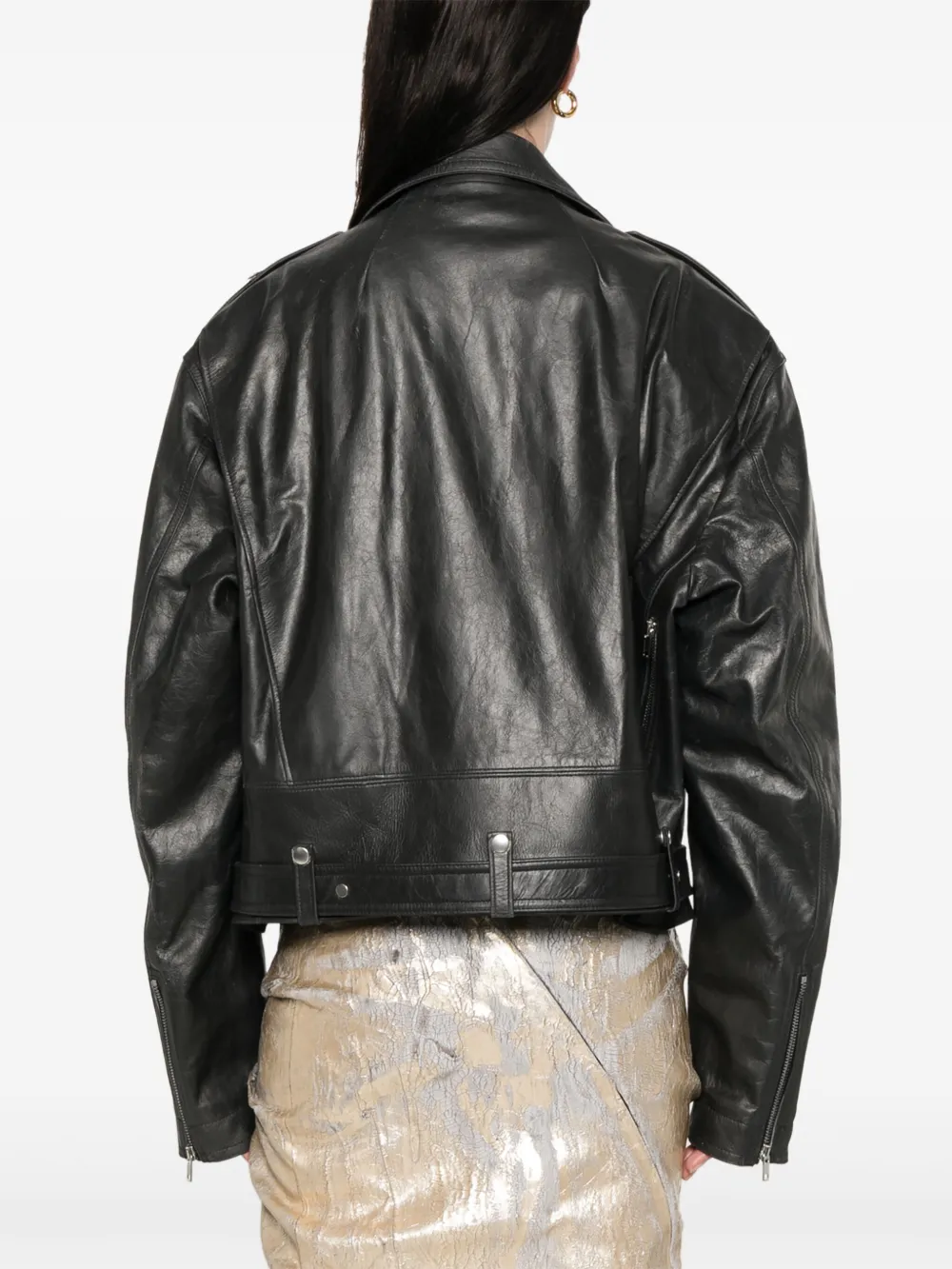 Rick Owens Jumbo Bauhaus Stoges bikerjack Zwart
