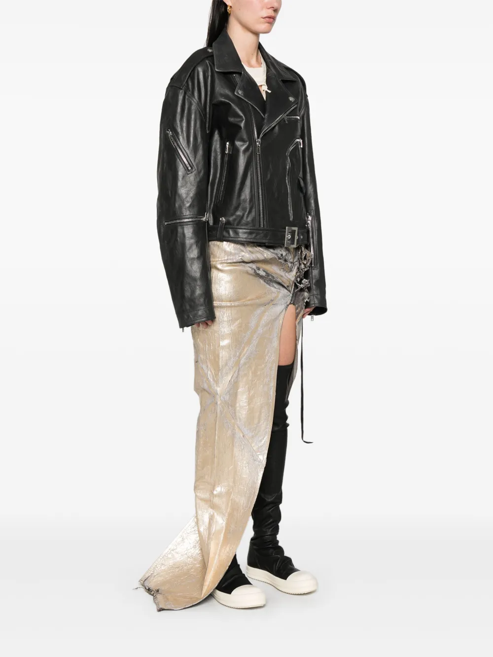 Rick Owens Jumbo Bauhaus Stoges bikerjack Zwart