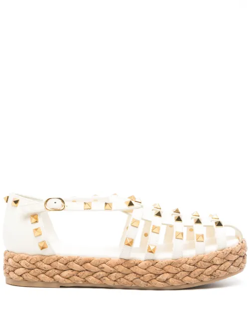 Espadrilles compensées à ornements Rockstud - Valentino Garavani - Modalova