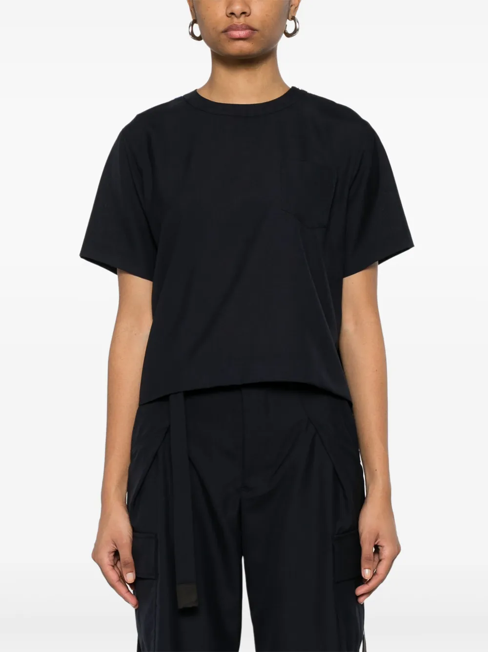 sacai T-shirt met vlakken Blauw