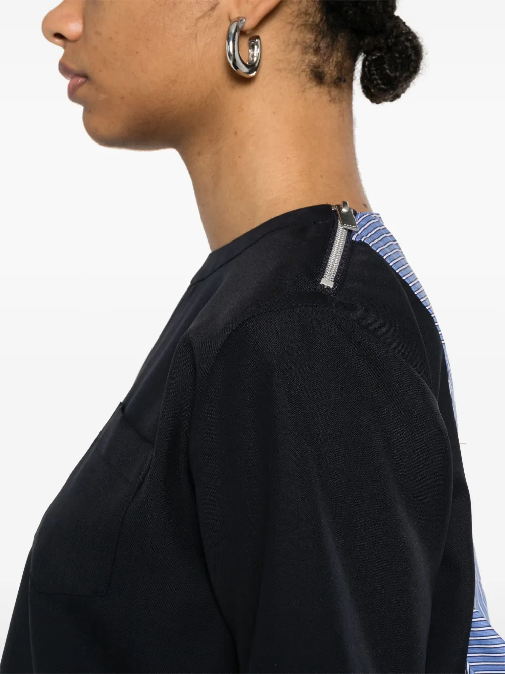 sacai T-shirt met vlakken Blauw