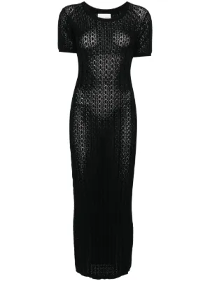 Zadig&Voltaire Memphis pointelle-knit Maxi Dress | Black | FARFETCH