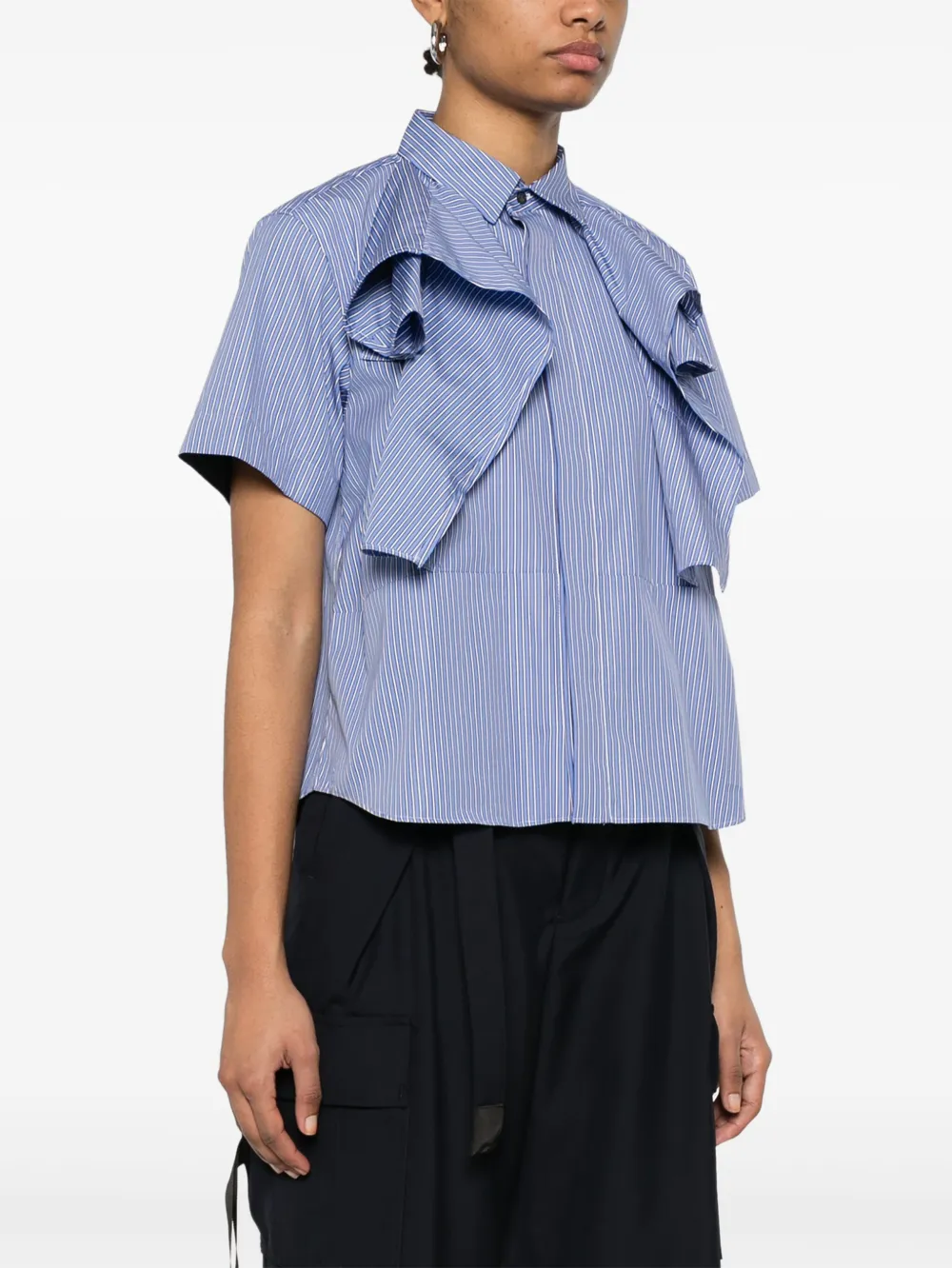 sacai Gestreept overhemd Blauw