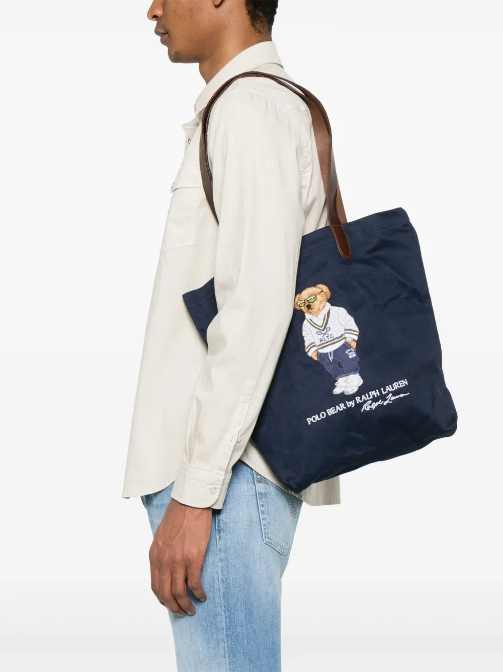 Polo Ralph Lauren Shopper met Polo Bear-patroon Blauw