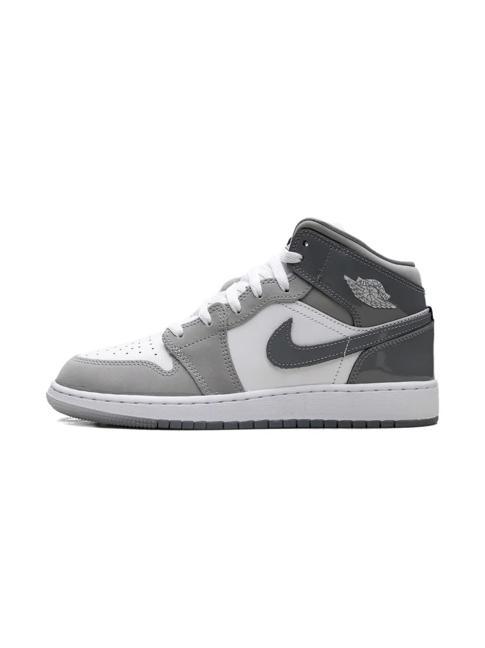 Jordan Kids Jordan 1 Mid "White Medium Cool Grey" sneakers