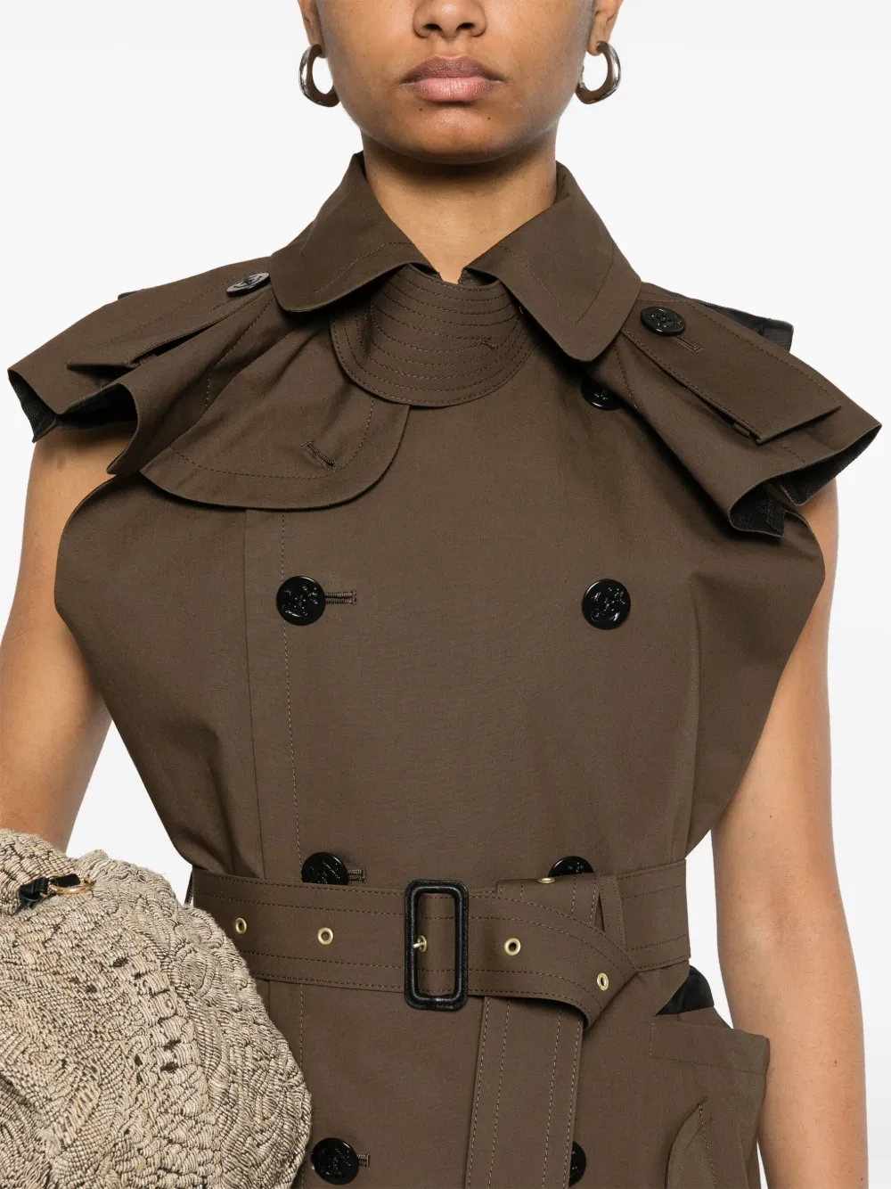 sacai Midi-jurk Bruin