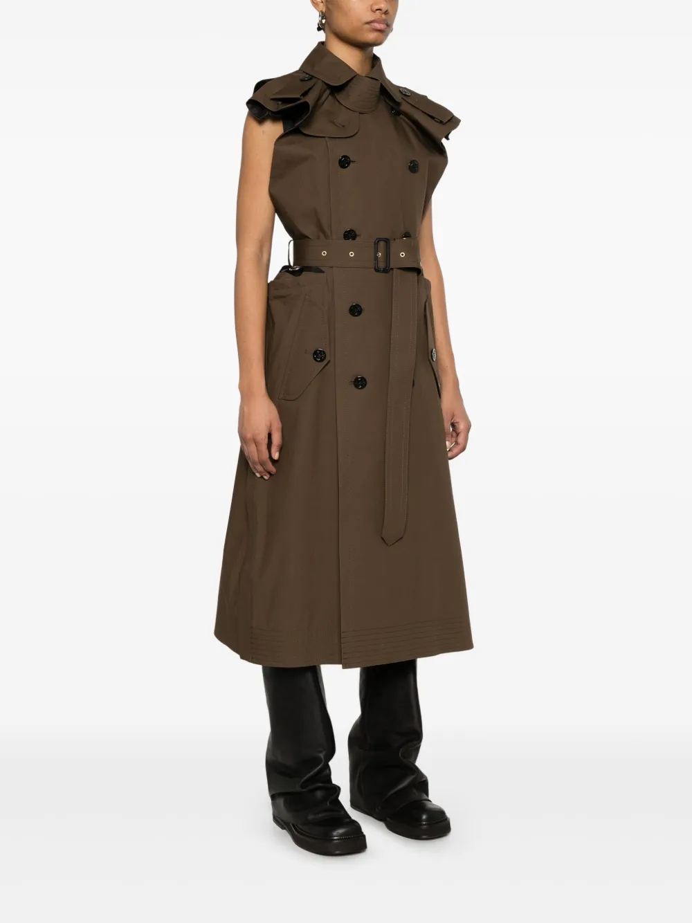 sacai Midi-jurk Bruin