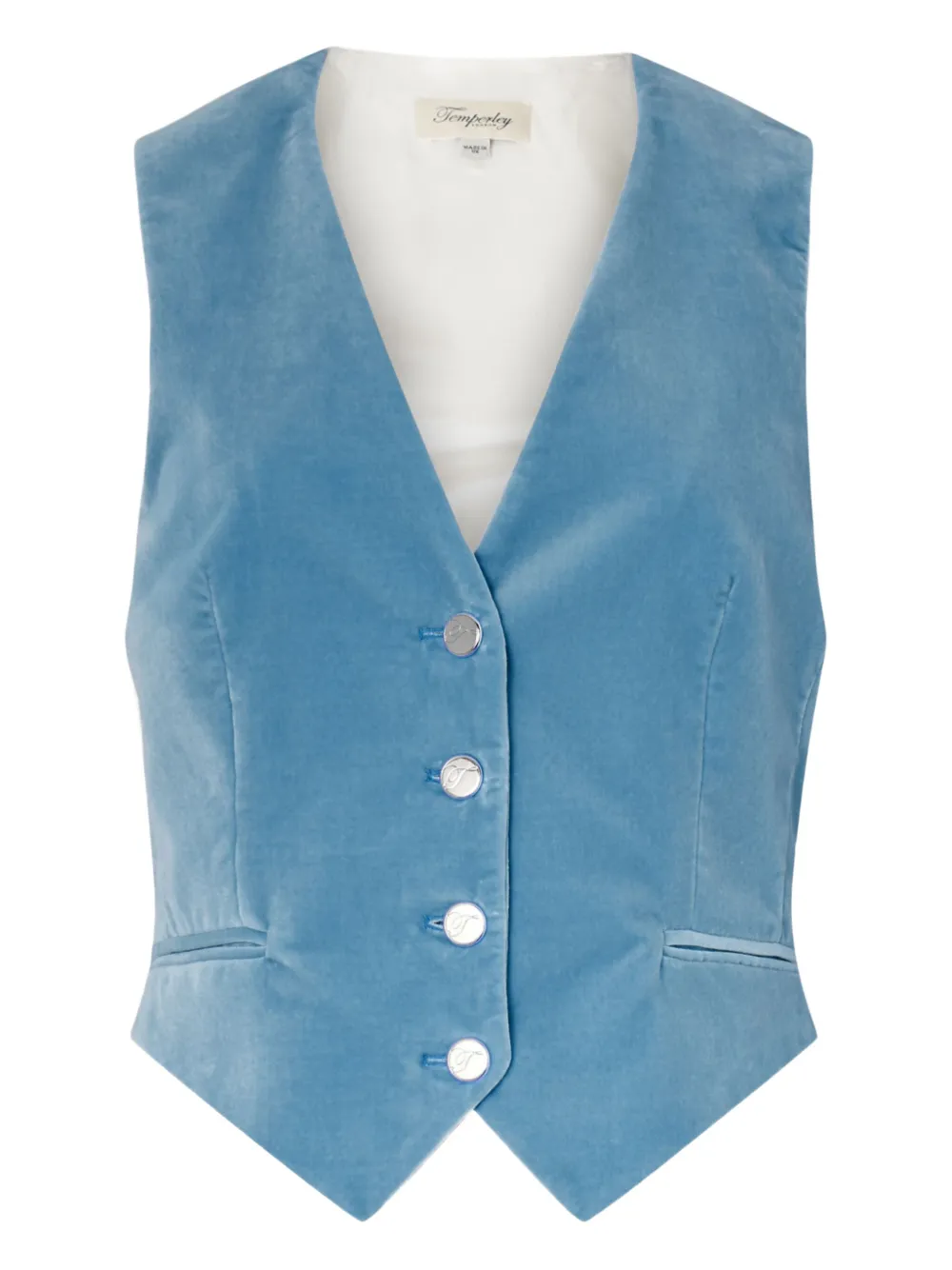 Temperley London Velvet Waiscoat In Blue