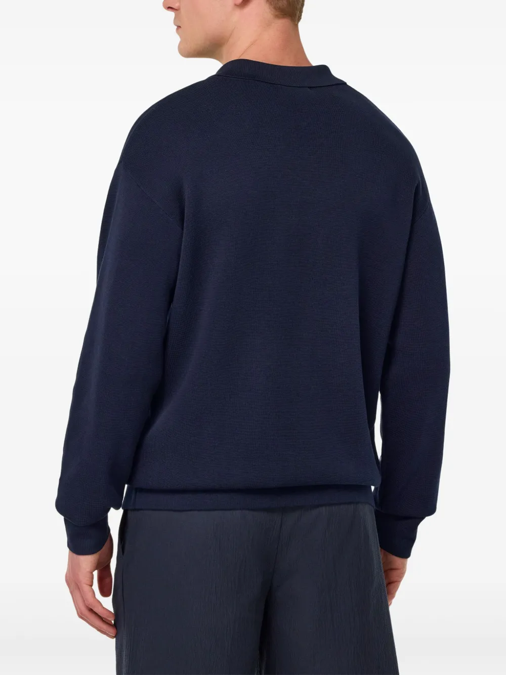 Boggi Milano Gebreid poloshirt Blauw