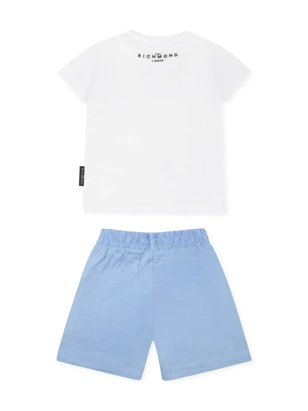 John Richmond Junior Shorts met logoprint - Blauw