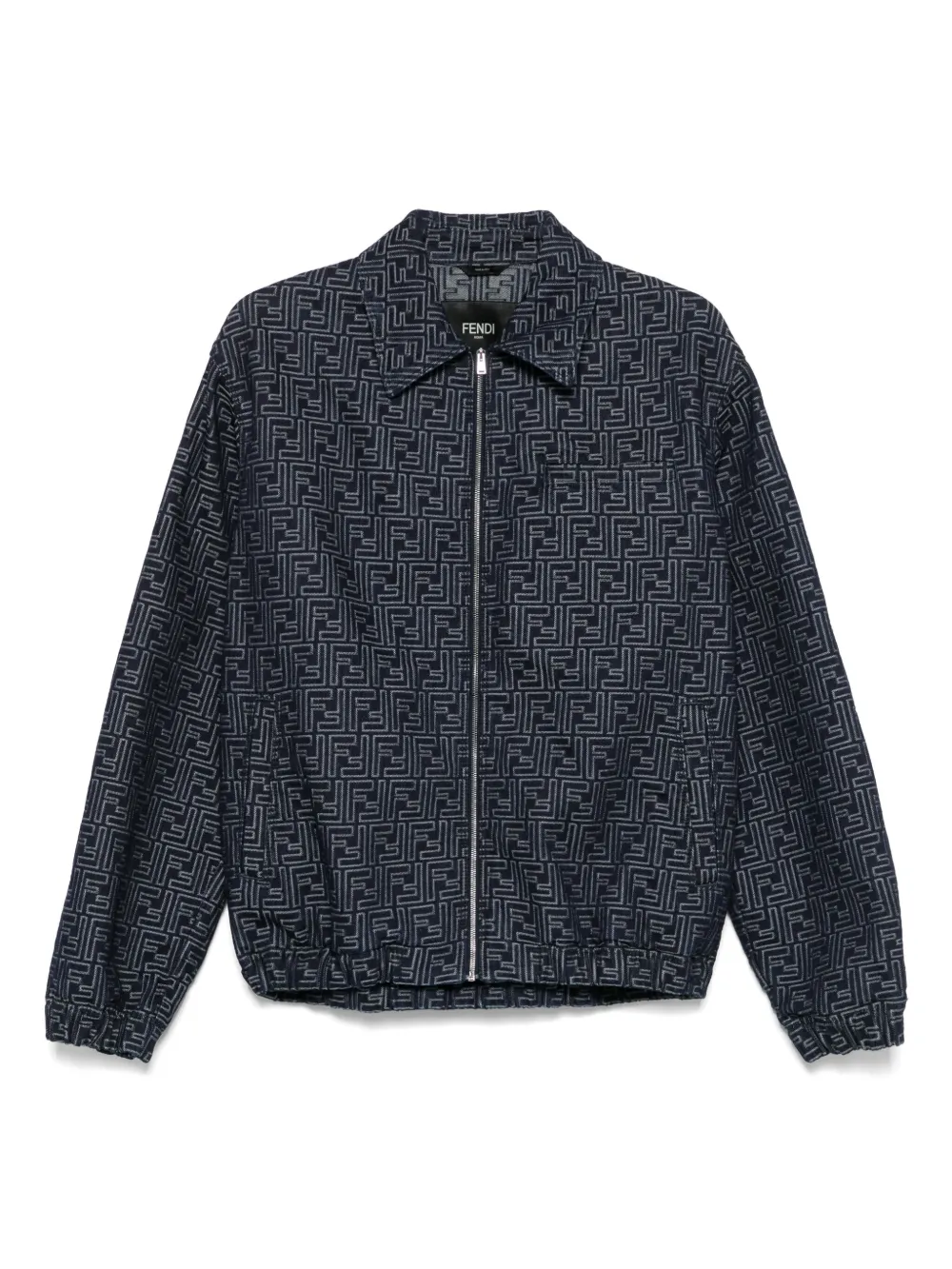 FENDI Denim bomberjack met FF-jacquard Blauw