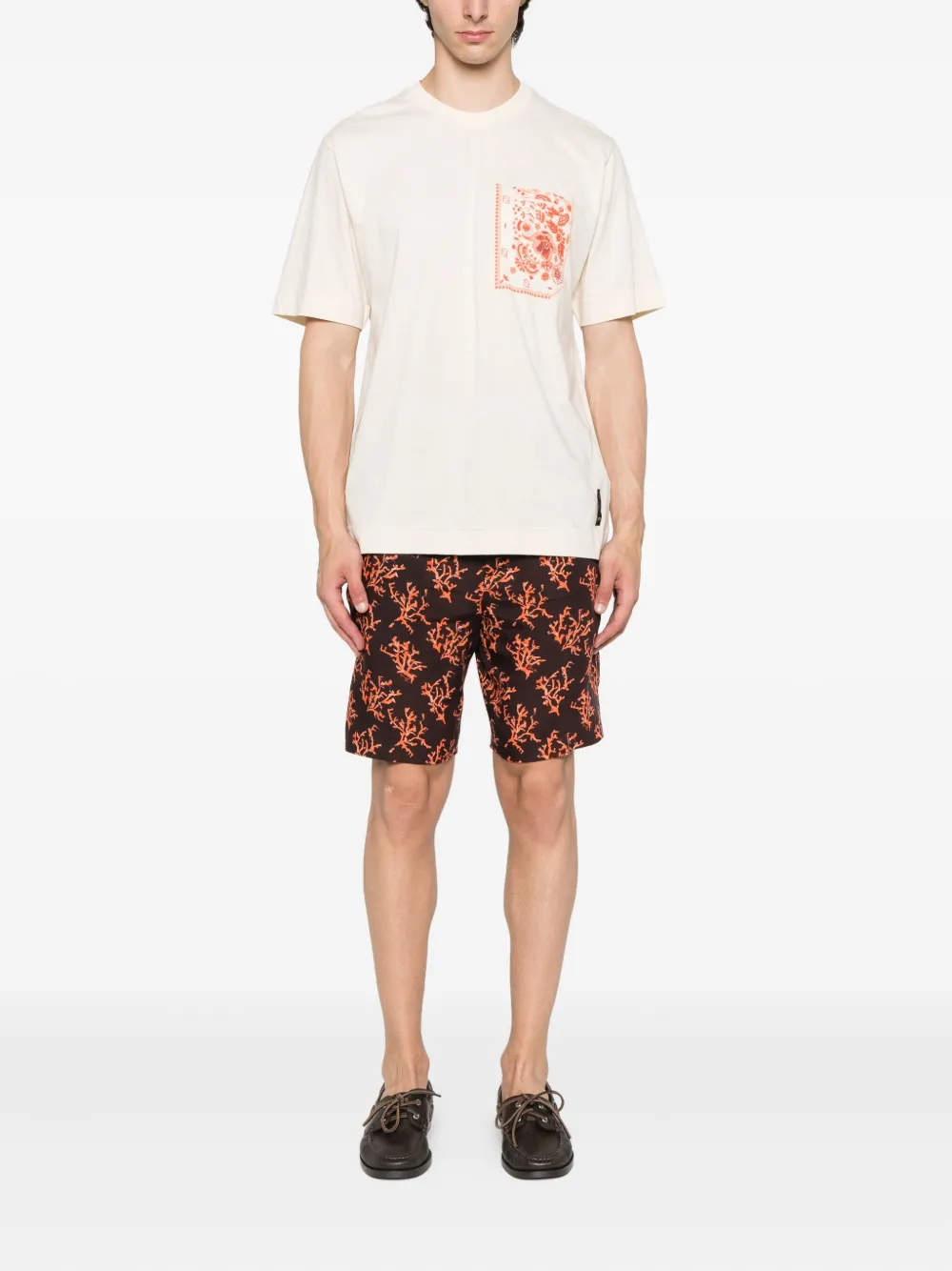 FENDI T-shirt met bloemenprint Beige