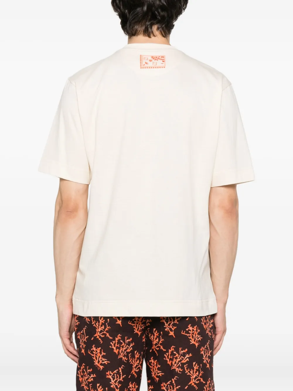 FENDI T-shirt met bloemenprint Beige