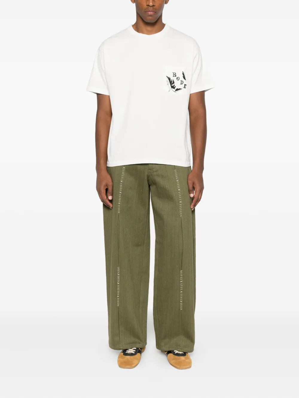 BODE beaded leaf-pocket T-shirt | T-Shirts | Image 2