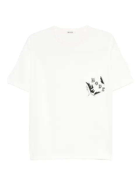 BODE beaded leaf-pocket T-shirt