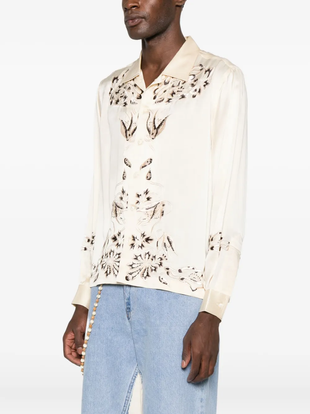 BODE Phantasm zijden overhemd Beige