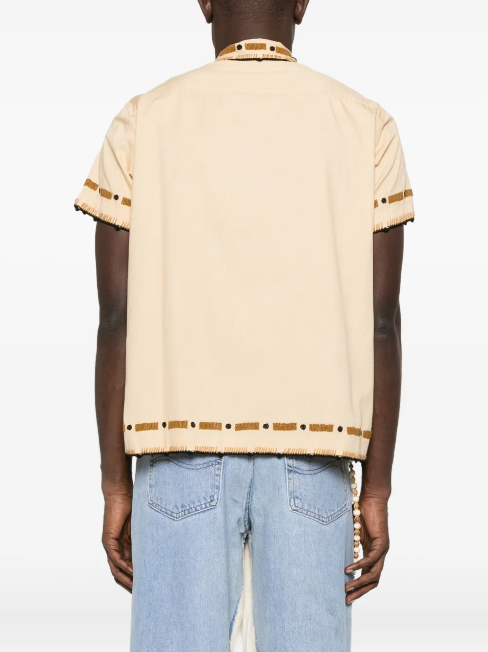 Bode Beaded Embroidered Shirt In Neutral