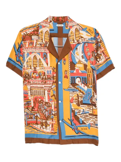 BODE city-scene print silk shirt