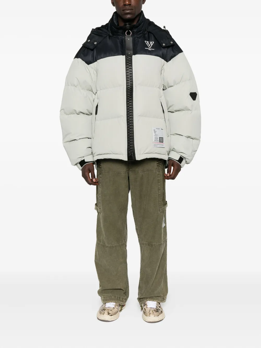 Maison MIHARA YASUHIRO colour-blocked padded coat - Grijs