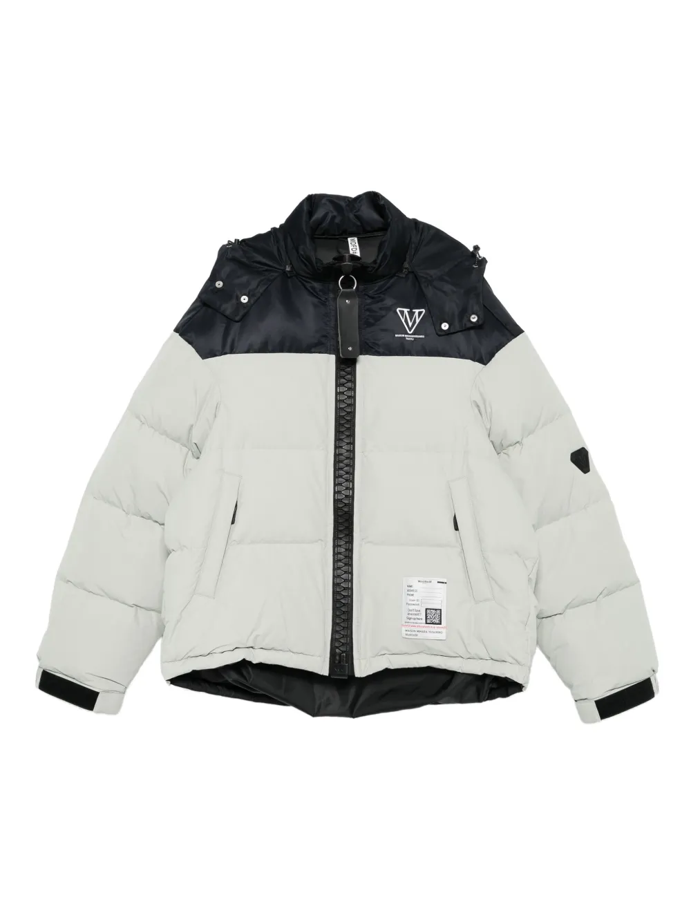 Maison MIHARA YASUHIRO Gewatteerde jas met colourblocking Grijs