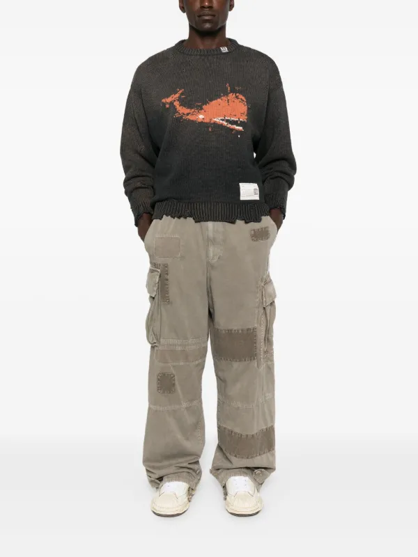 Maison MIHARA YASUHIRO Whale intarsia-knit Sweater | Black | FARFETCH