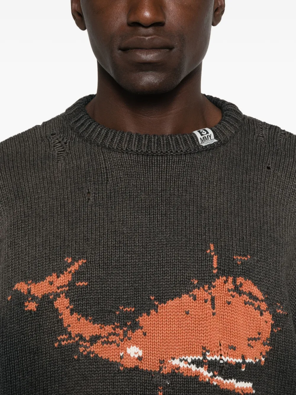 Maison MIHARA YASUHIRO Intarsia trui met walvis Zwart