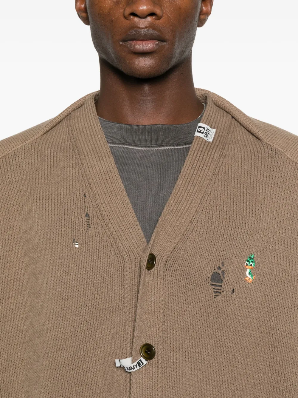 Maison MIHARA YASUHIRO Gelaagd vest met sjaal Bruin