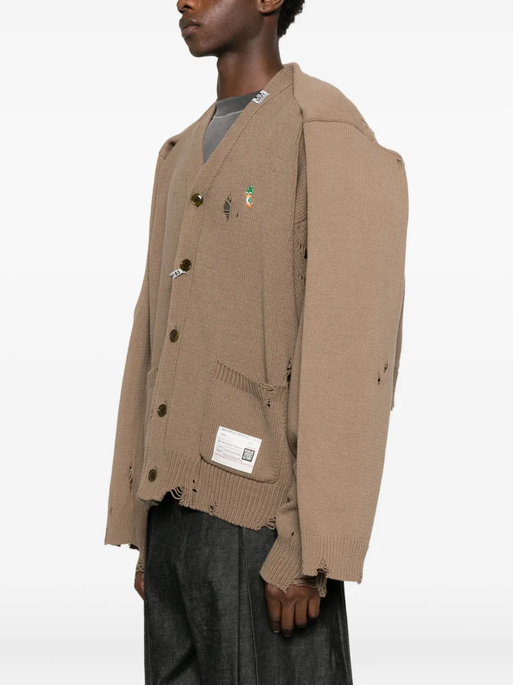 Maison MIHARA YASUHIRO Gelaagd vest met sjaal Bruin