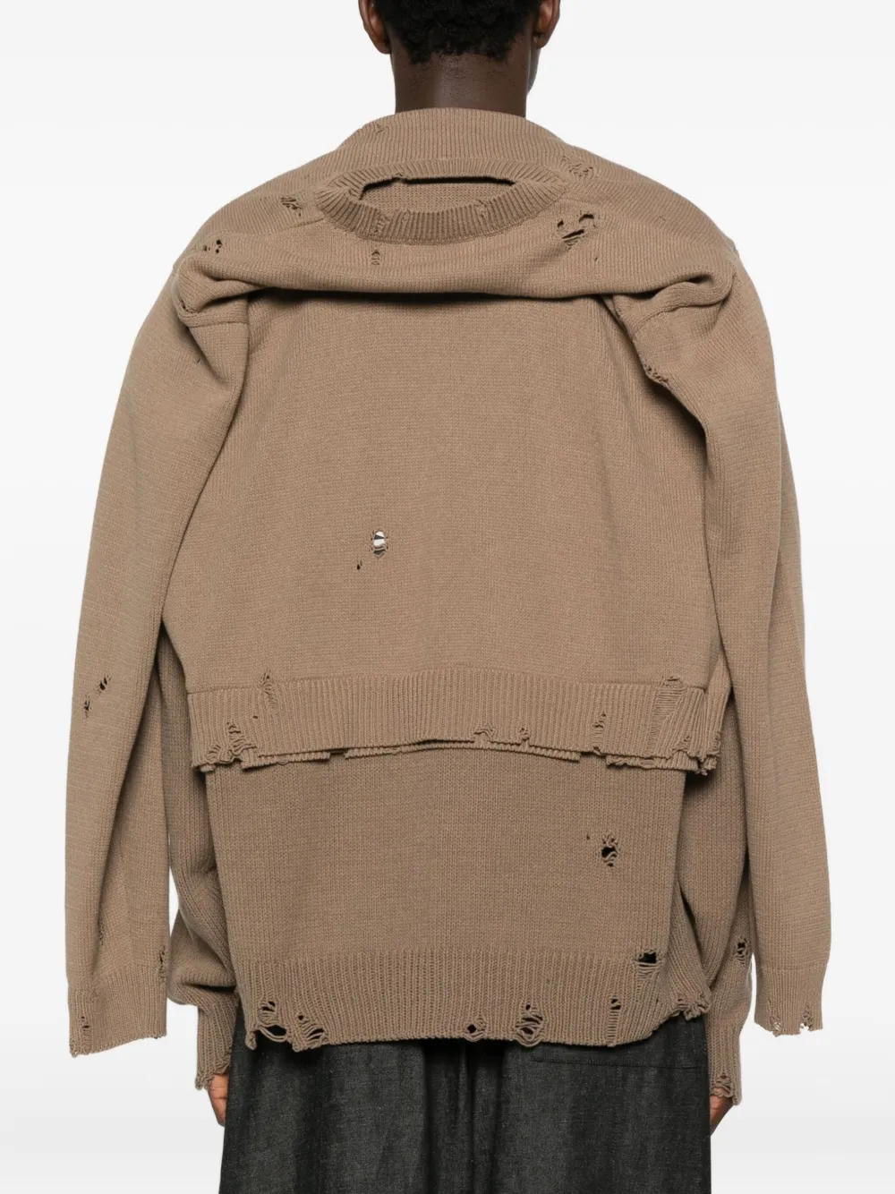 Maison MIHARA YASUHIRO Gelaagd vest met sjaal Bruin